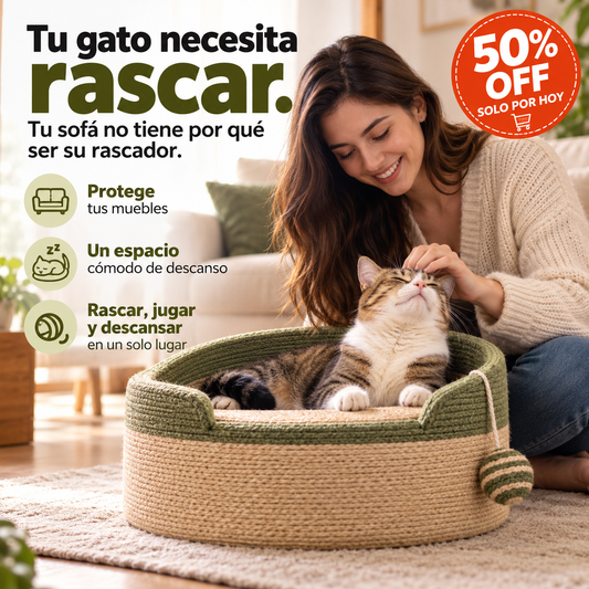 Relax Miau™El territorio natural tejido a mano para tu gato de interior