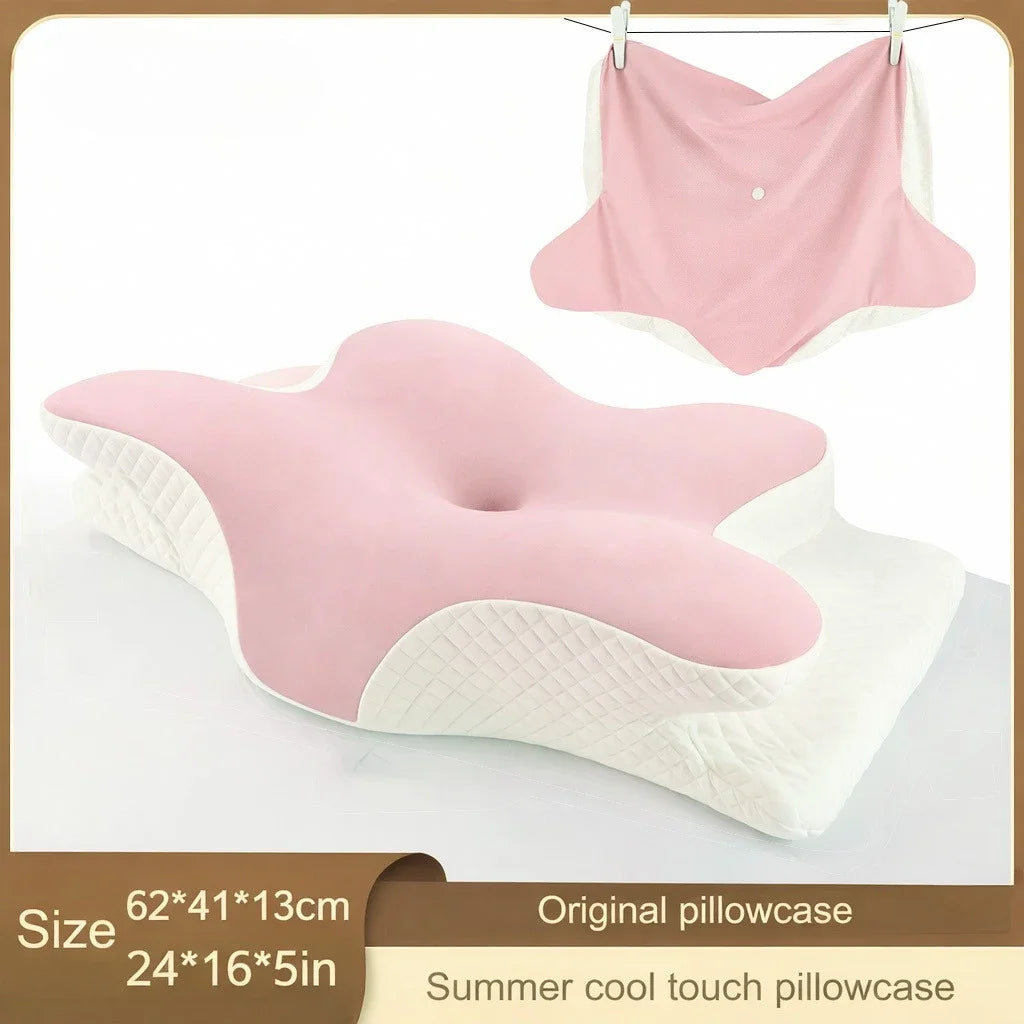 HTMCKButterfly Memory Foam Pillowcase Only, Tencel Smooth Pillow Cover, Anti-Wrinkle Skin-Friendly Pillow Protector with Zipper