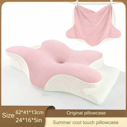 HTMCKButterfly Memory Foam Pillowcase Only, Tencel Smooth Pillow Cover, Anti-Wrinkle Skin-Friendly Pillow Protector with Zipper