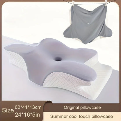 HTMCKButterfly Memory Foam Pillowcase Only, Tencel Smooth Pillow Cover, Anti-Wrinkle Skin-Friendly Pillow Protector with Zipper