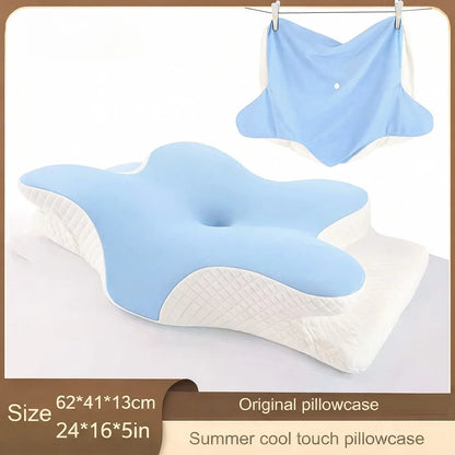 HTMCKButterfly Memory Foam Pillowcase Only, Tencel Smooth Pillow Cover, Anti-Wrinkle Skin-Friendly Pillow Protector with Zipper